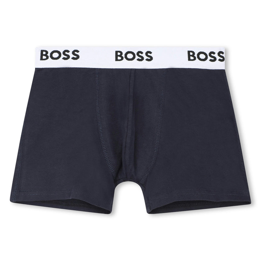 Navy 3-Pack Logo Boxer Trunks