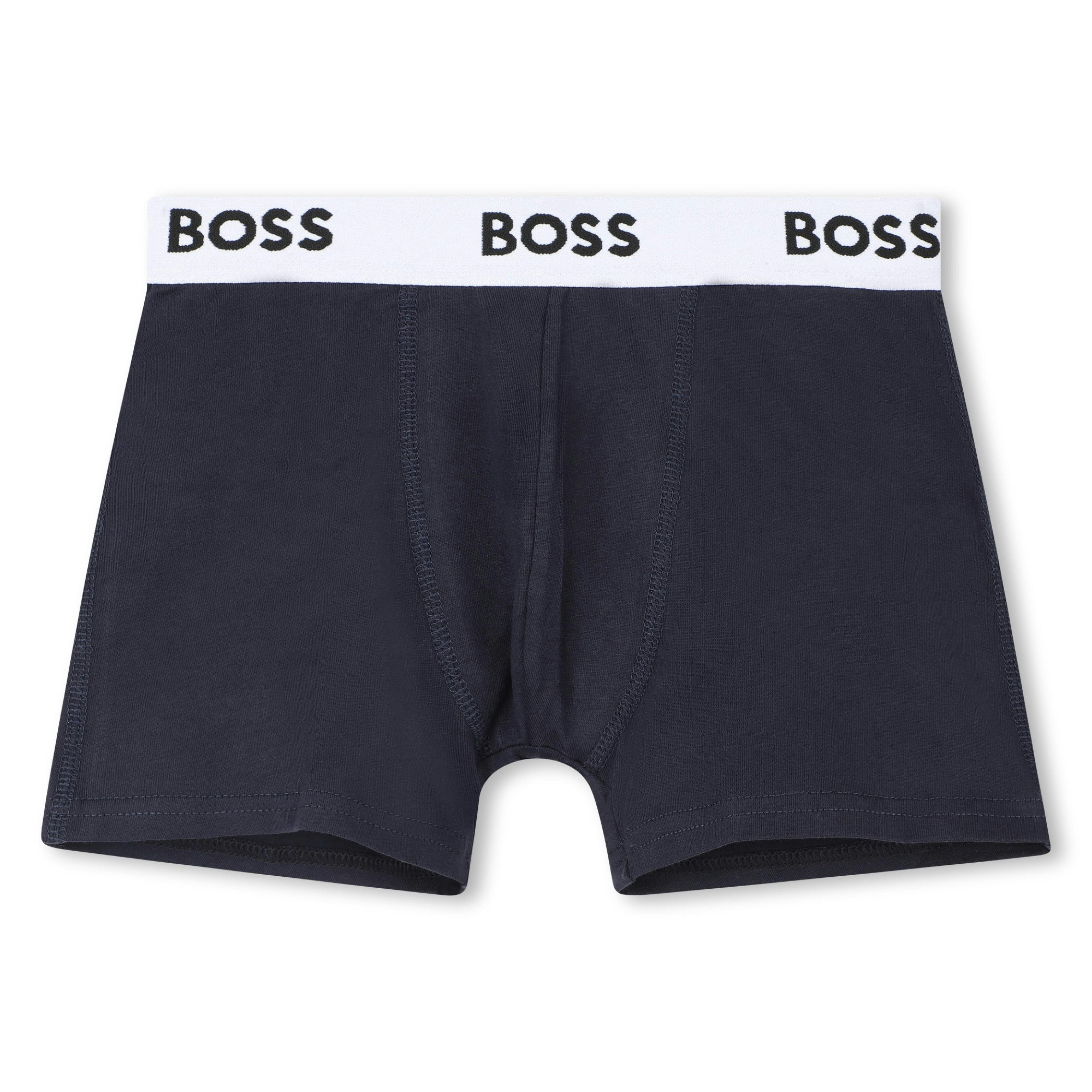 Navy 3-Pack Logo Boxer Trunks