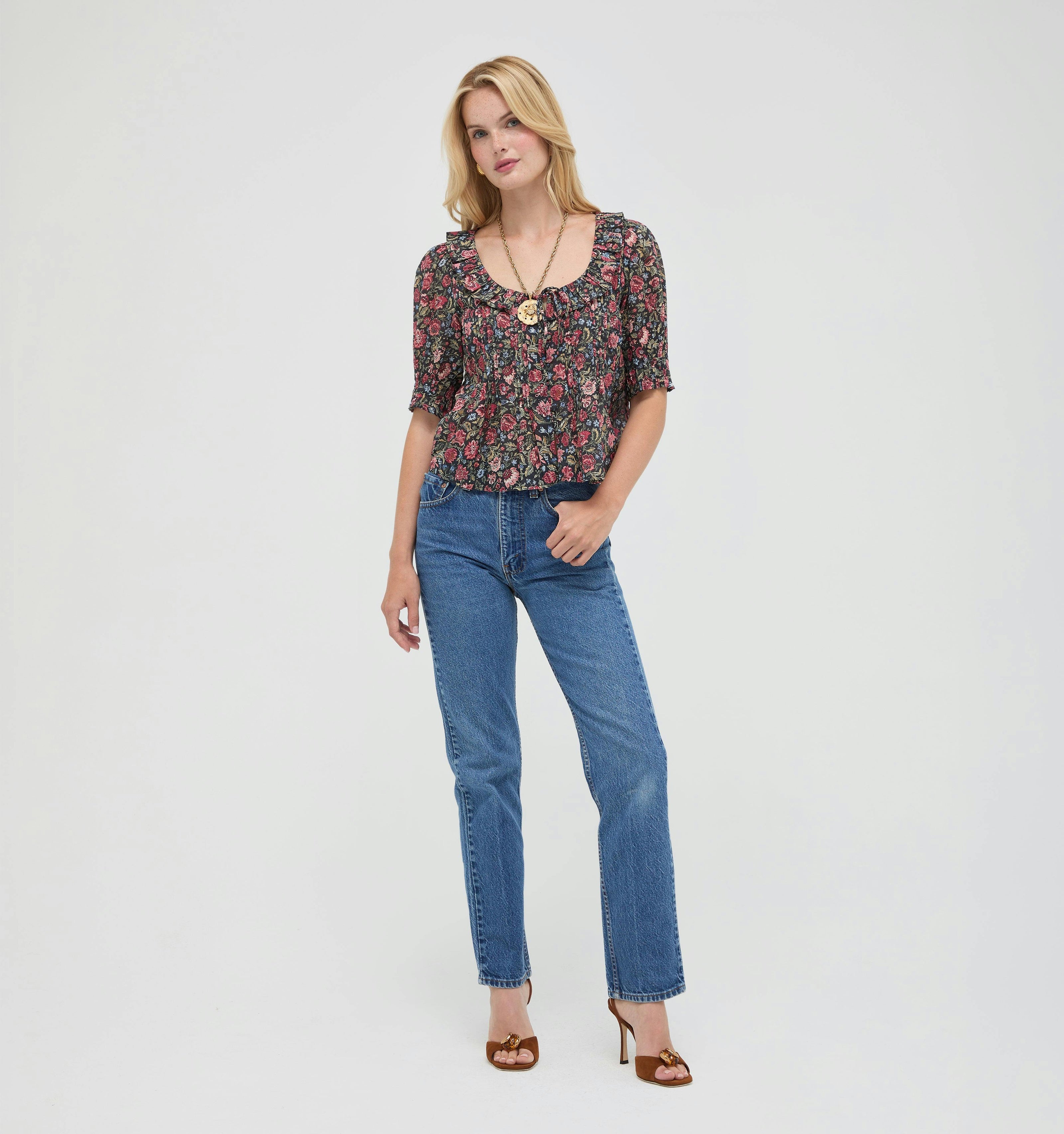 The Camri Top -  Jacobean Sprig