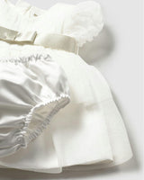 White Baby Dress With Bow Waistband