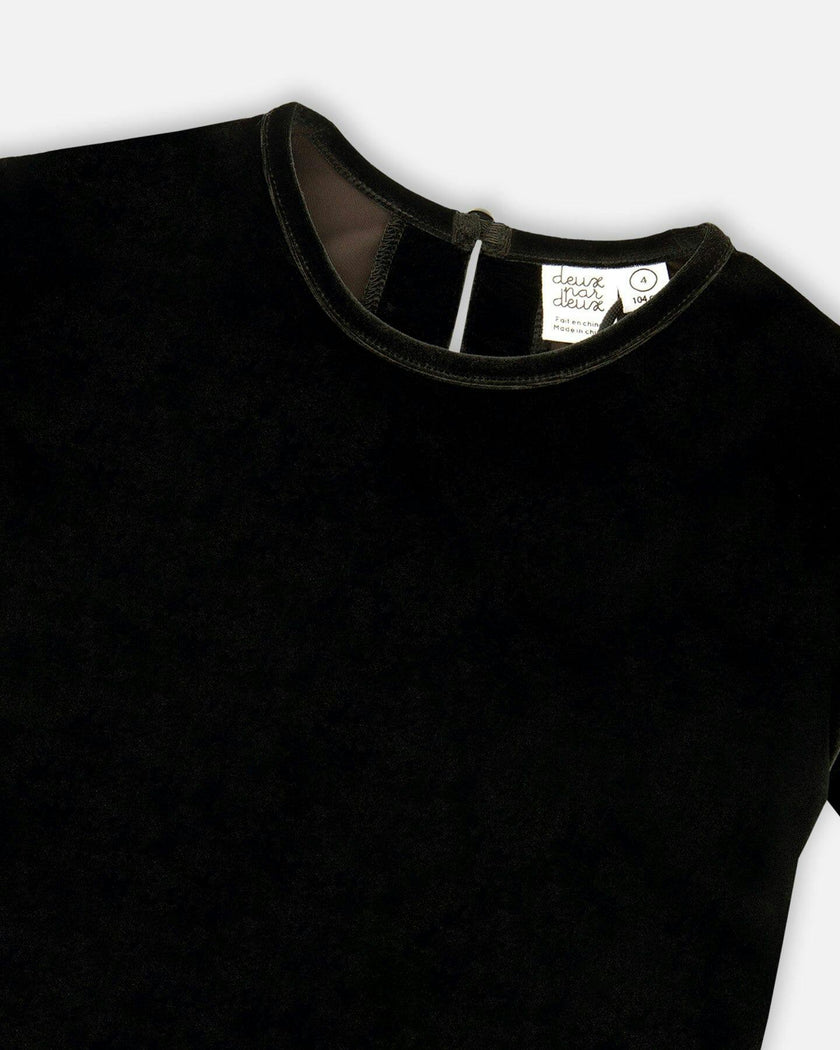 Short Sleeve Stretch Velour Top