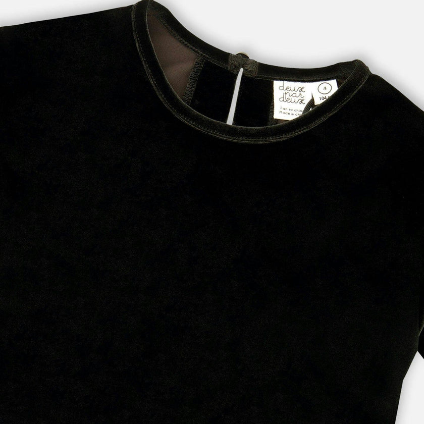 Short Sleeve Stretch Velour Top