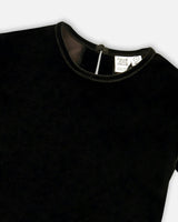 Short Sleeve Stretch Velour Top
