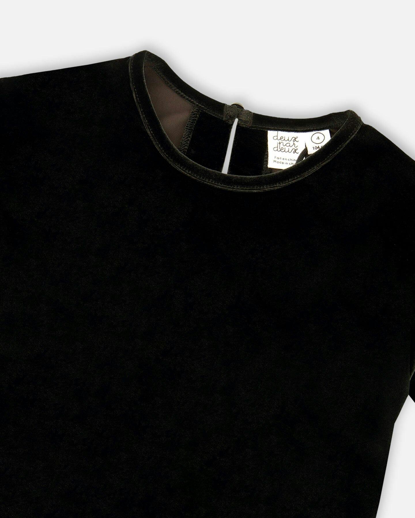 Short Sleeve Stretch Velour Top