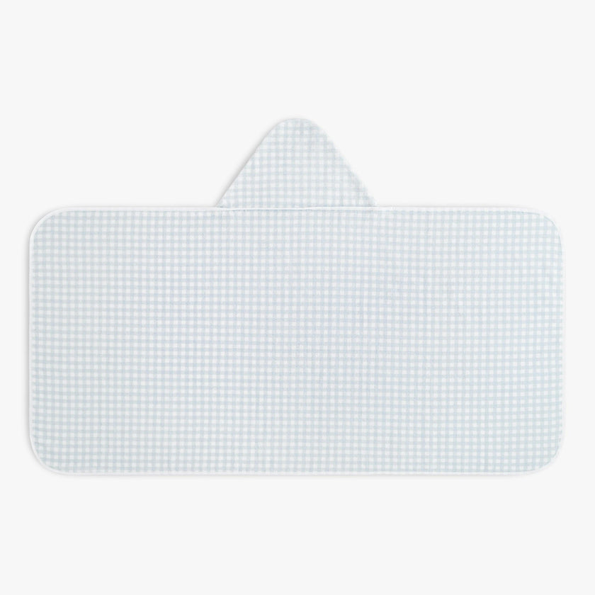 Picnic Gingham Children's Hooded Towel - Blue