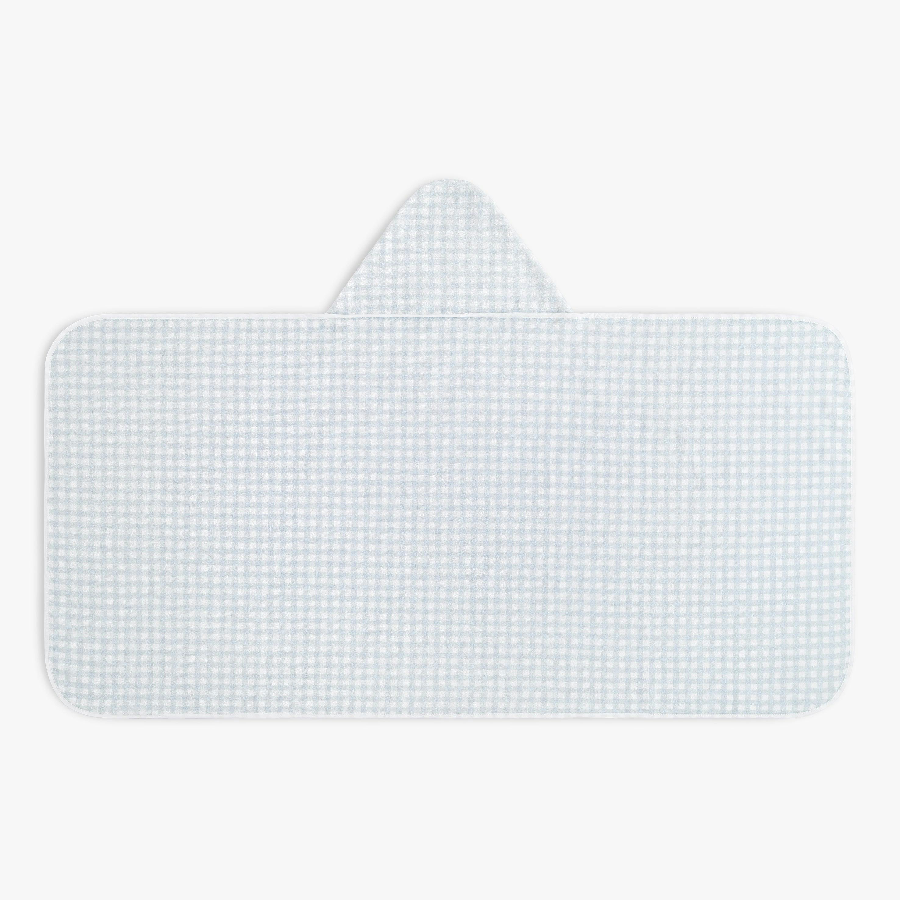Picnic Gingham Children's Hooded Towel - Blue