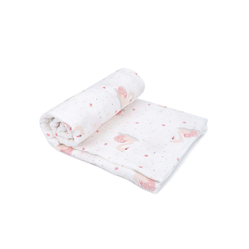 French Swan Blanket & Rattle Gift Set