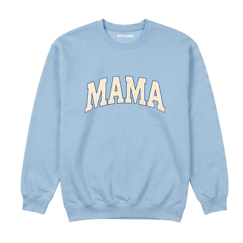Mama Polka Dot Printed Sweatshirt, Light Blue
