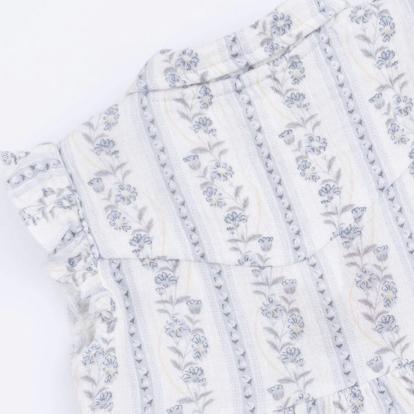 Kimberly Floral Stripe - Western Pearl Snap Dress & Bloomer