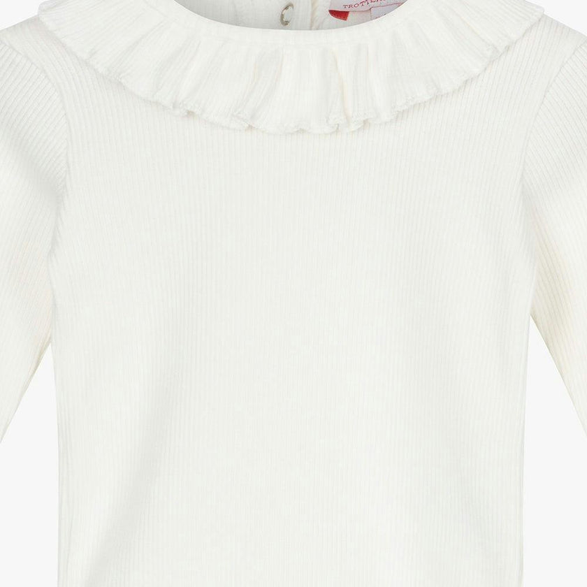 Baby Long Sleeved Grace Willow Bodysuit in Winter White