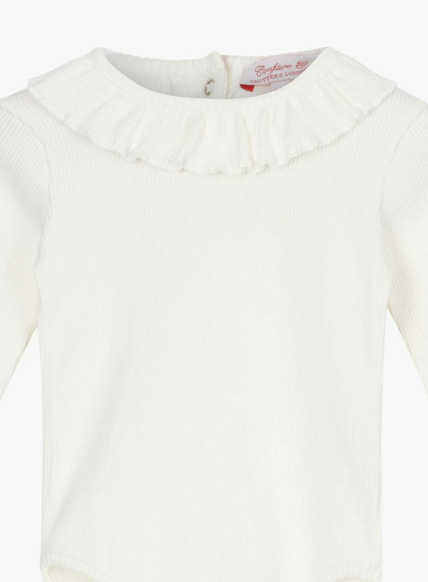 Baby Long Sleeved Grace Willow Bodysuit in Winter White