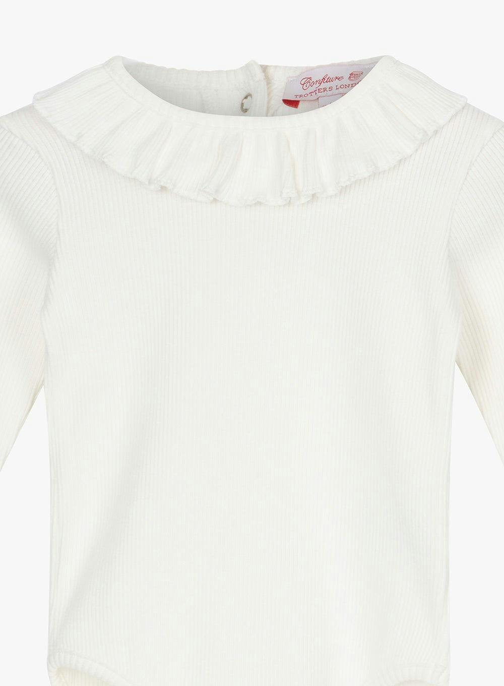 Baby Long Sleeved Grace Willow Bodysuit in Winter White