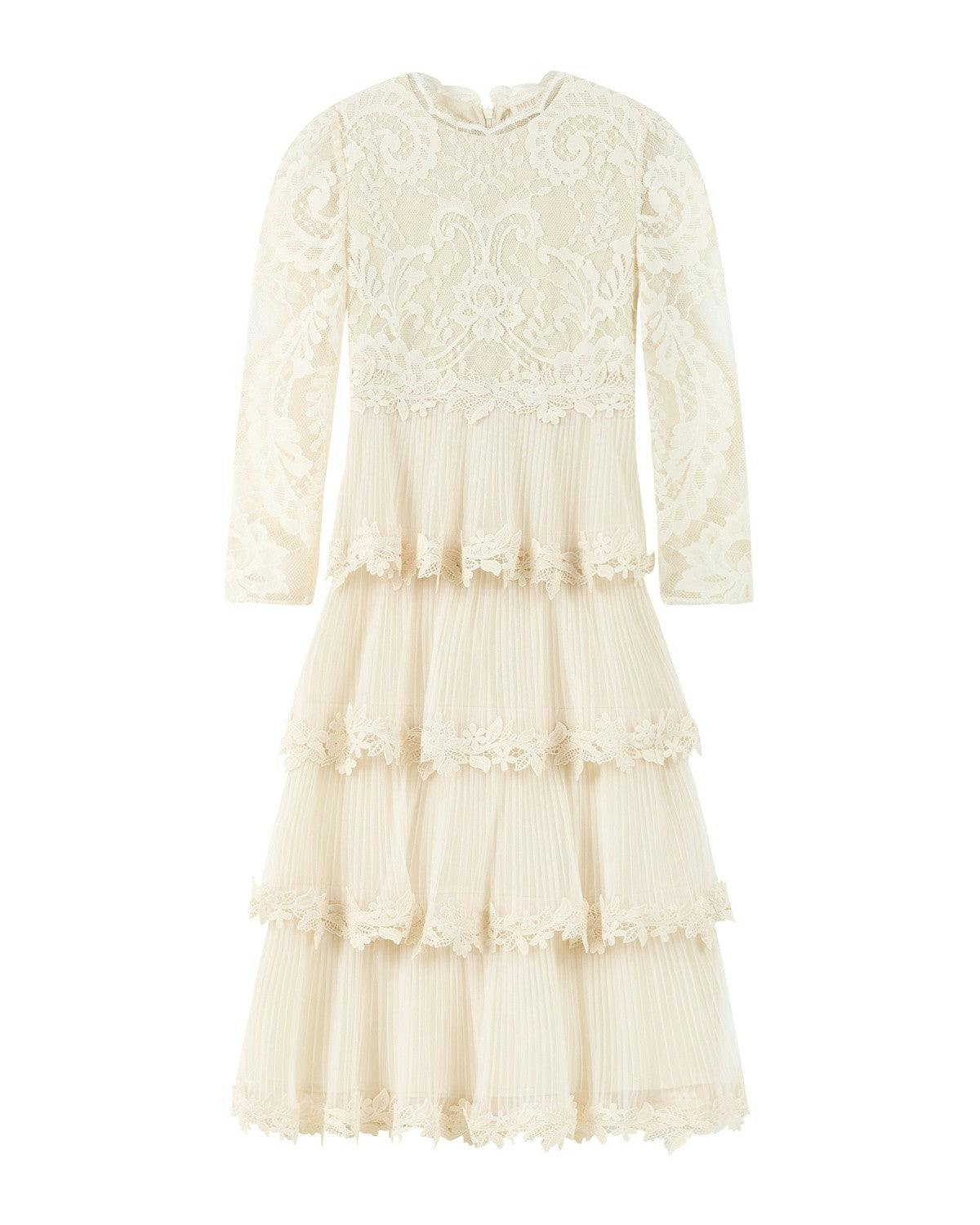 Peggy Lace Midi Dress, Crème