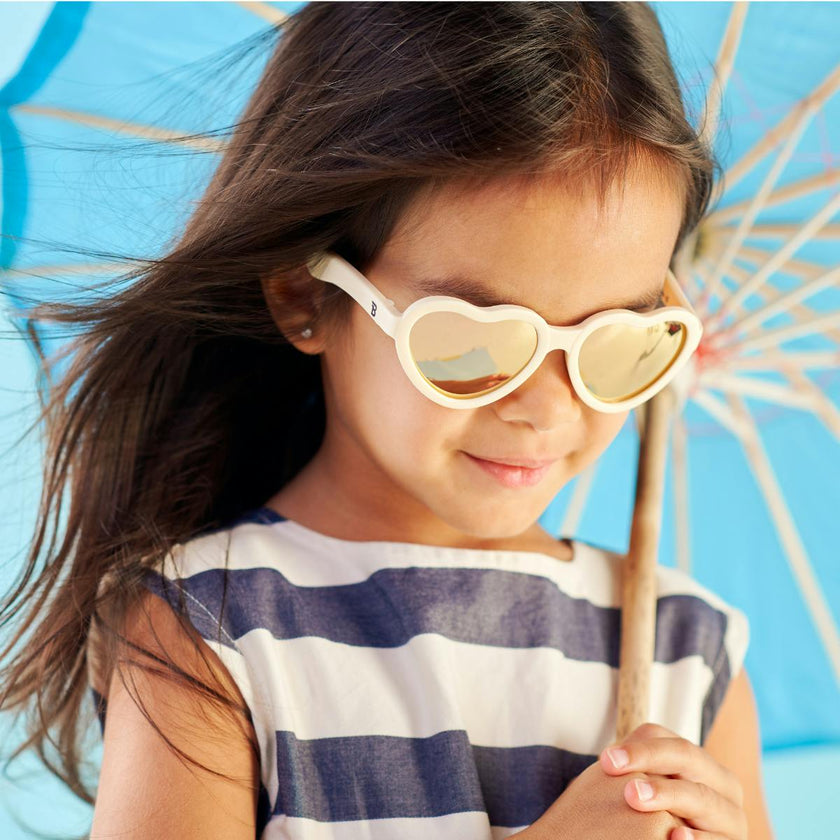 Polarized Heart: Rose Gold Mirrored Lens