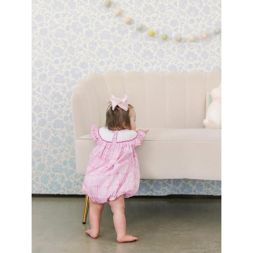 Pink Easter Egg Smocked Bubble
