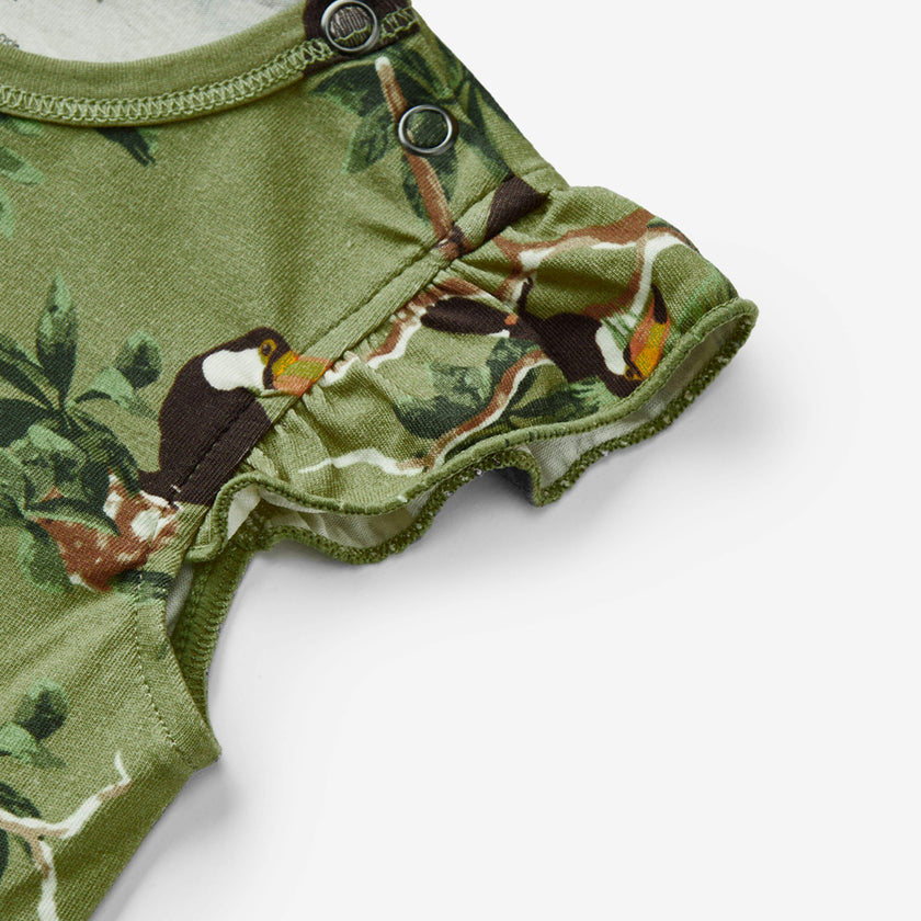Cotton Stretch Ruffle One Piece