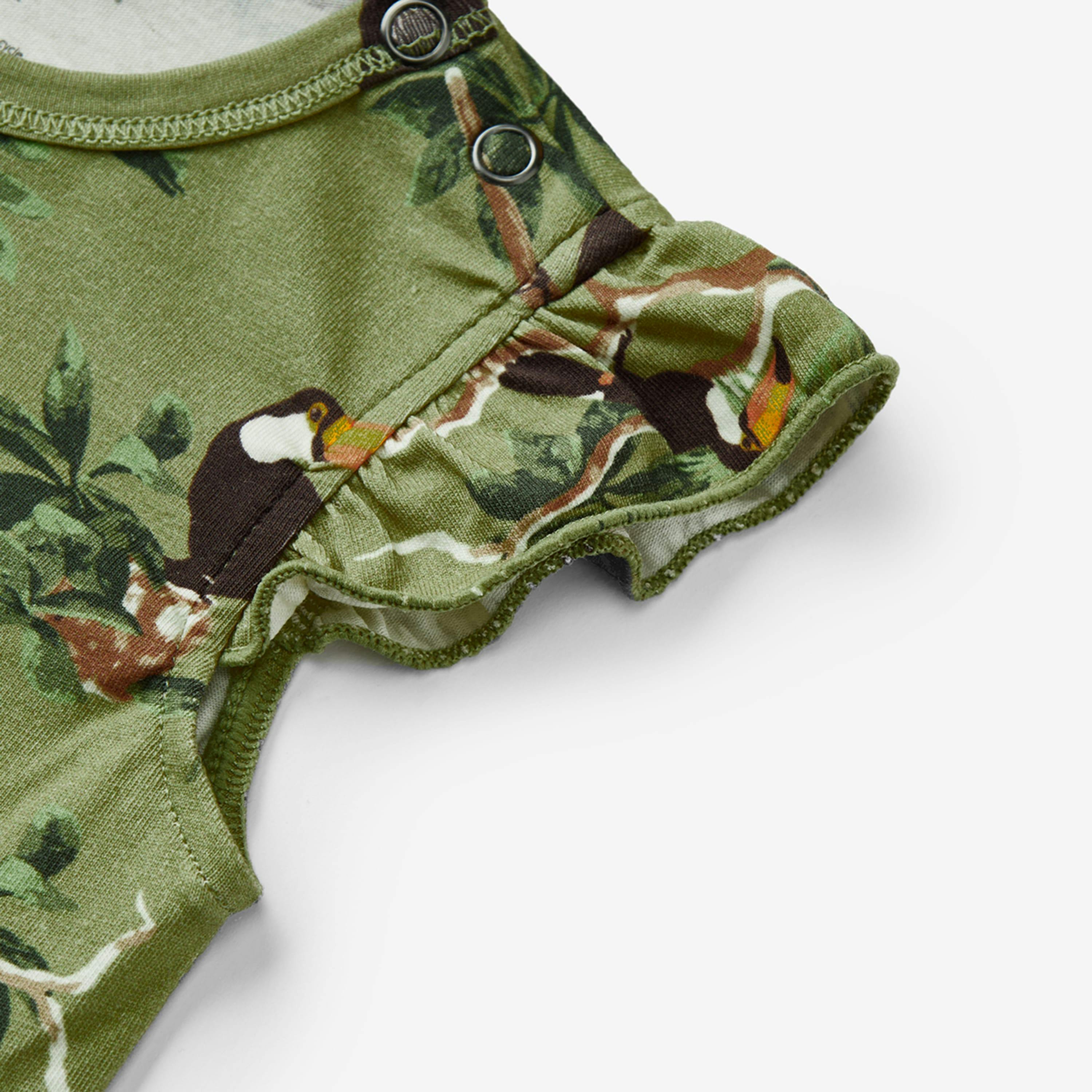 Cotton Stretch Ruffle One Piece
