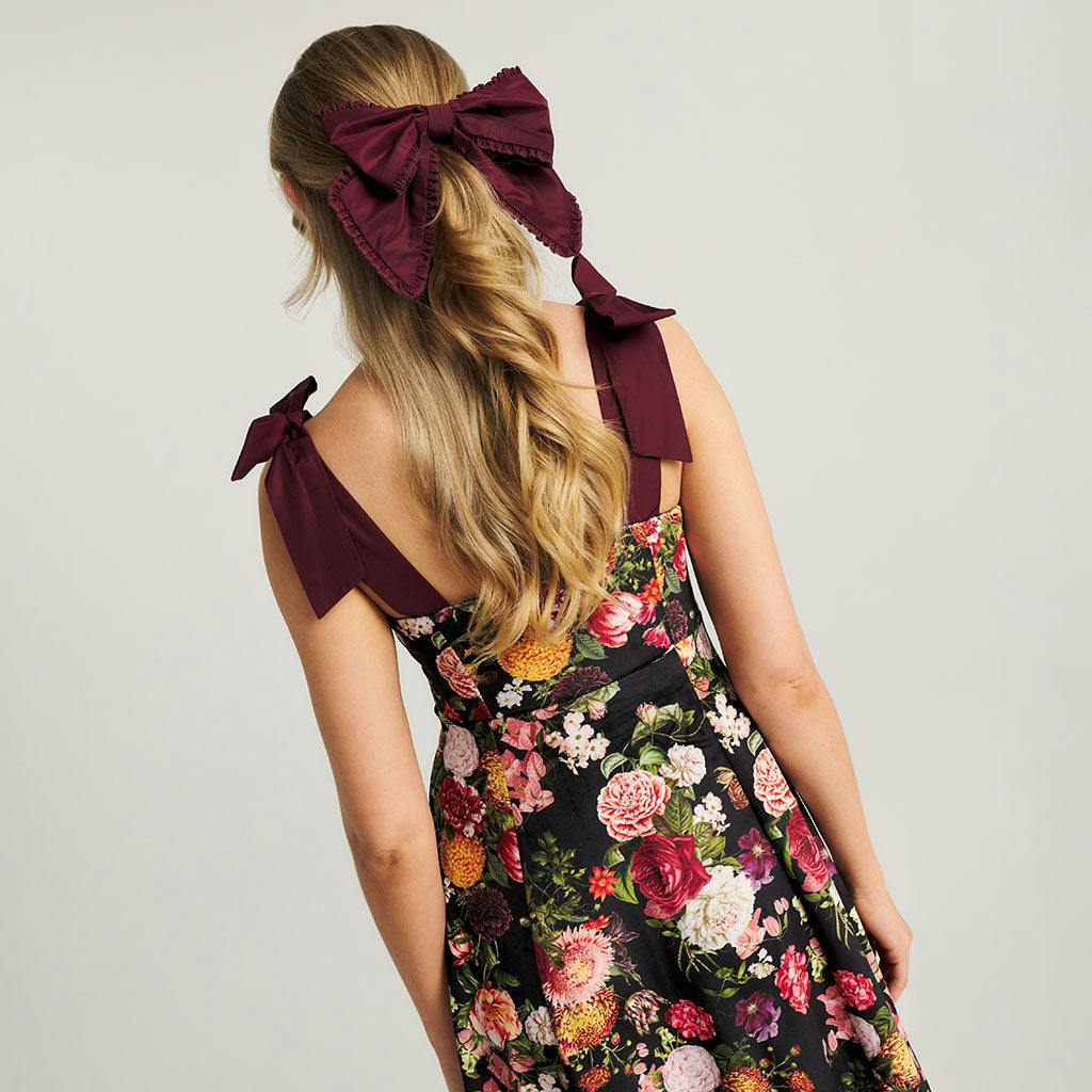 Posh Botanica Women's Velour Bow Strap Dress