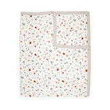 Cotton Muslin Quilted Throw - Mushrooms