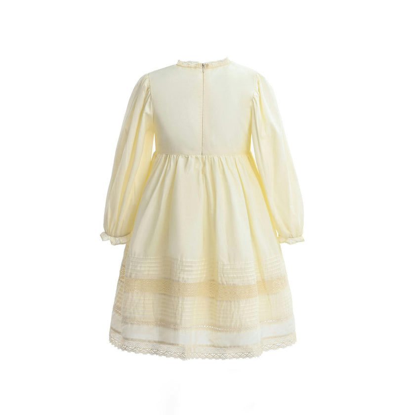 Ivory Pintuck & Lace Dress