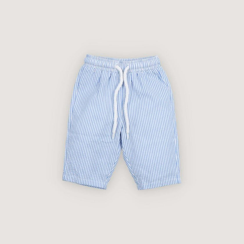 Almond Baby Pant Vista Blue Seersucker Stripes