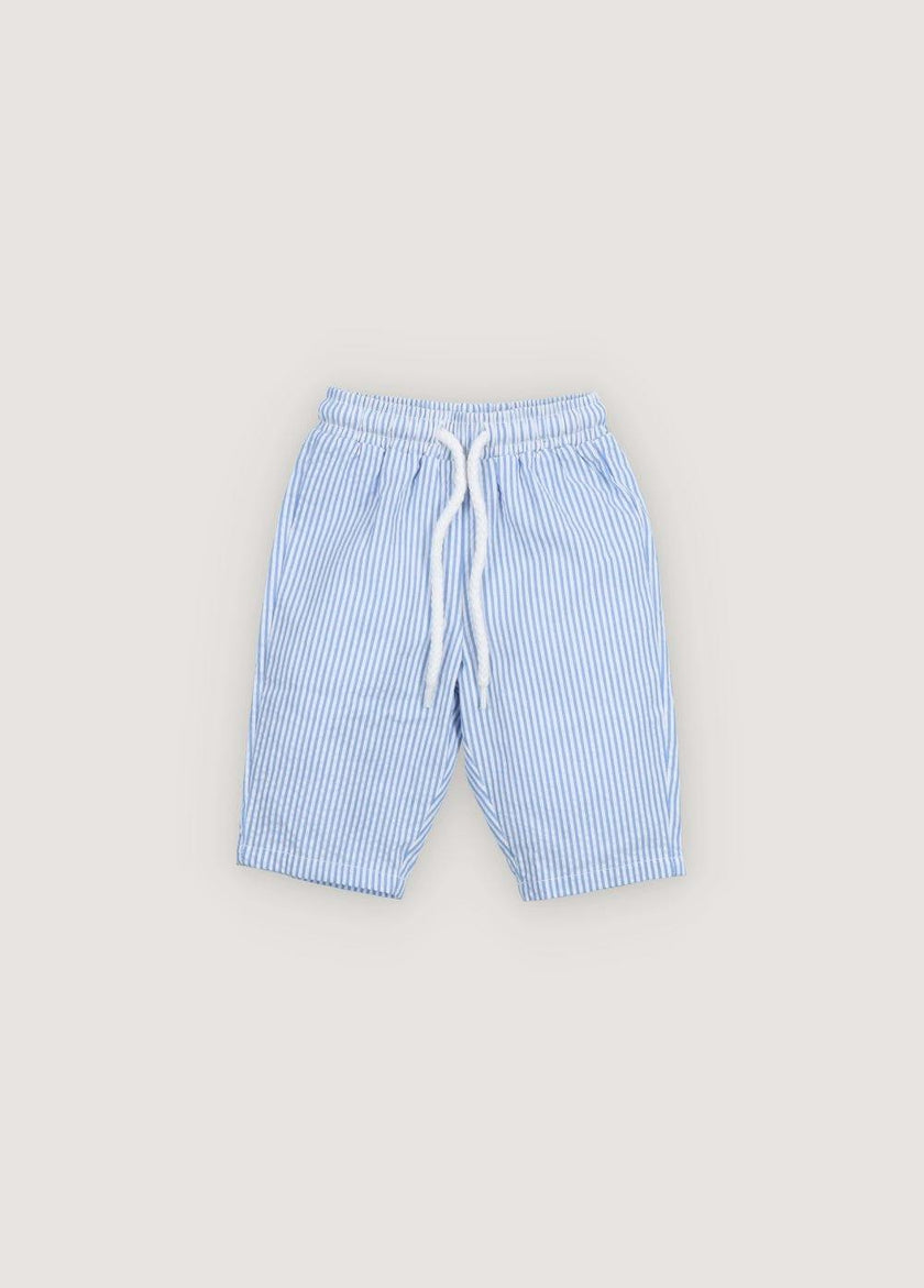 Almond Baby Pant Vista Blue Seersucker Stripes