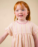 Lila Dress - Pink Strips print