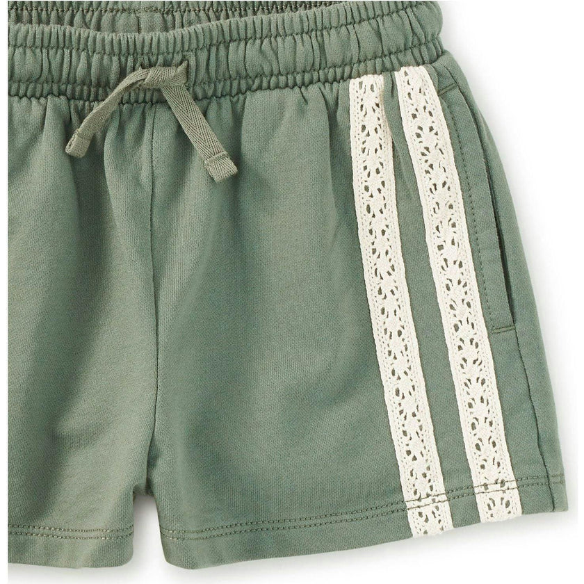 Crochet Sporty Shorts, Green
