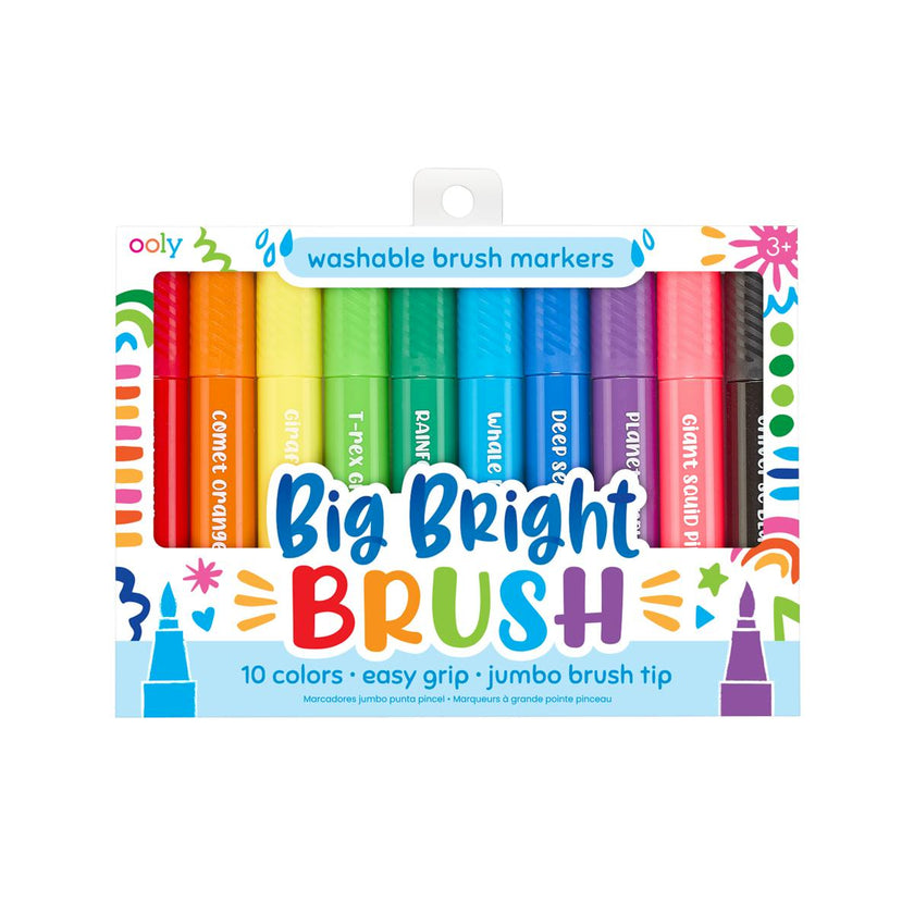 Big Bright Brush Markers - Easy Grip - Set of 10