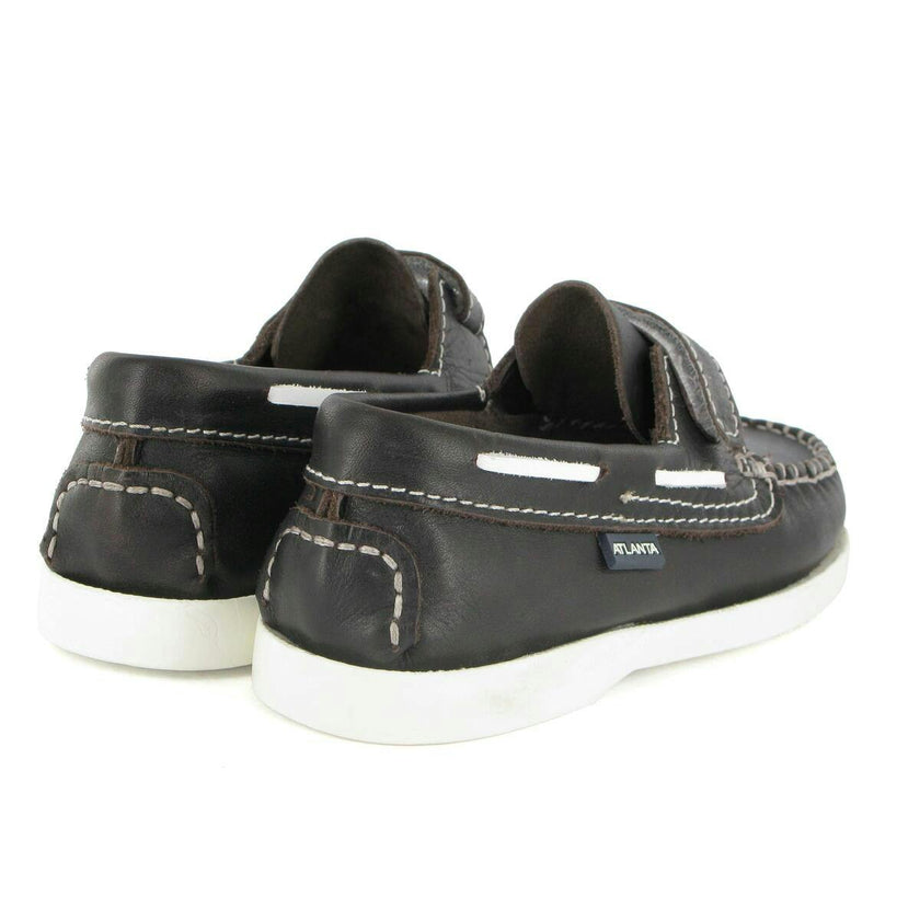 Leather Boat Shoes, Dark Brown