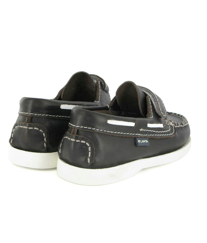 Leather Boat Shoes, Dark Brown