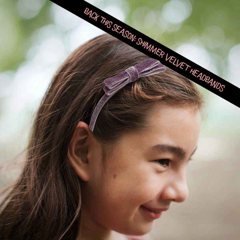 Shimmer Velvet Bow Headband