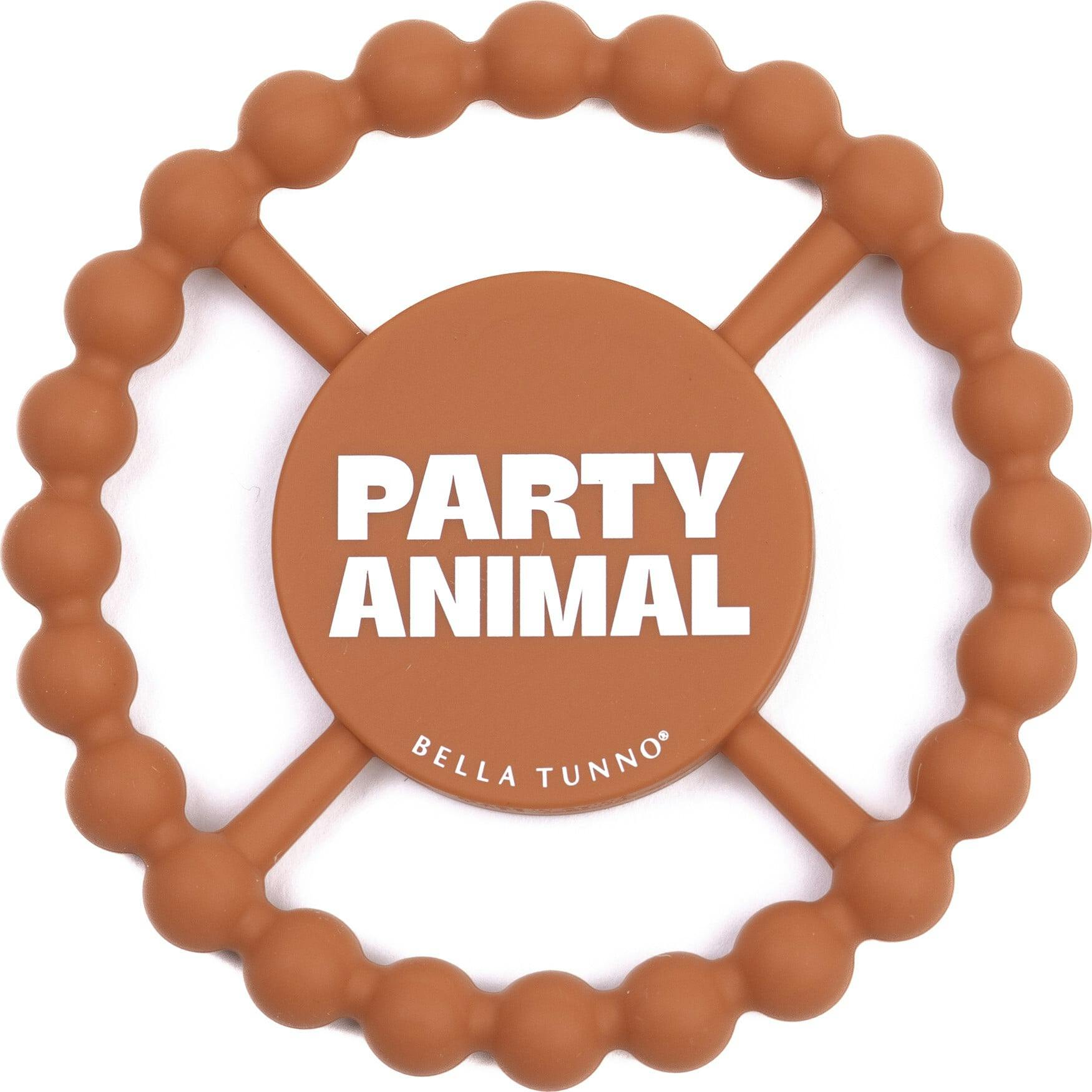 Party Animal Beaded Round Grip Silicon Teether
