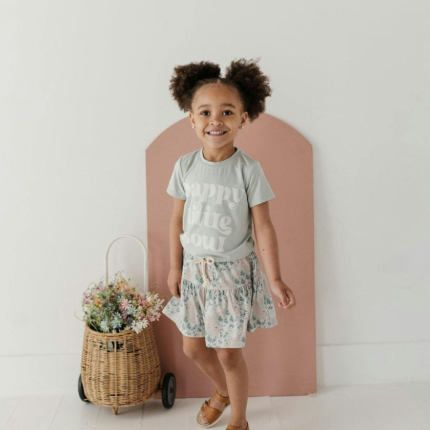 Girl's Short Sleeve Tee in Happy Little Soul