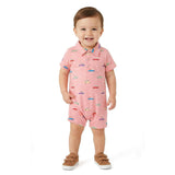 Infant Boys Polo Romper | Coral Cars