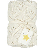 Knitted Blanket w/ Crochet Trim