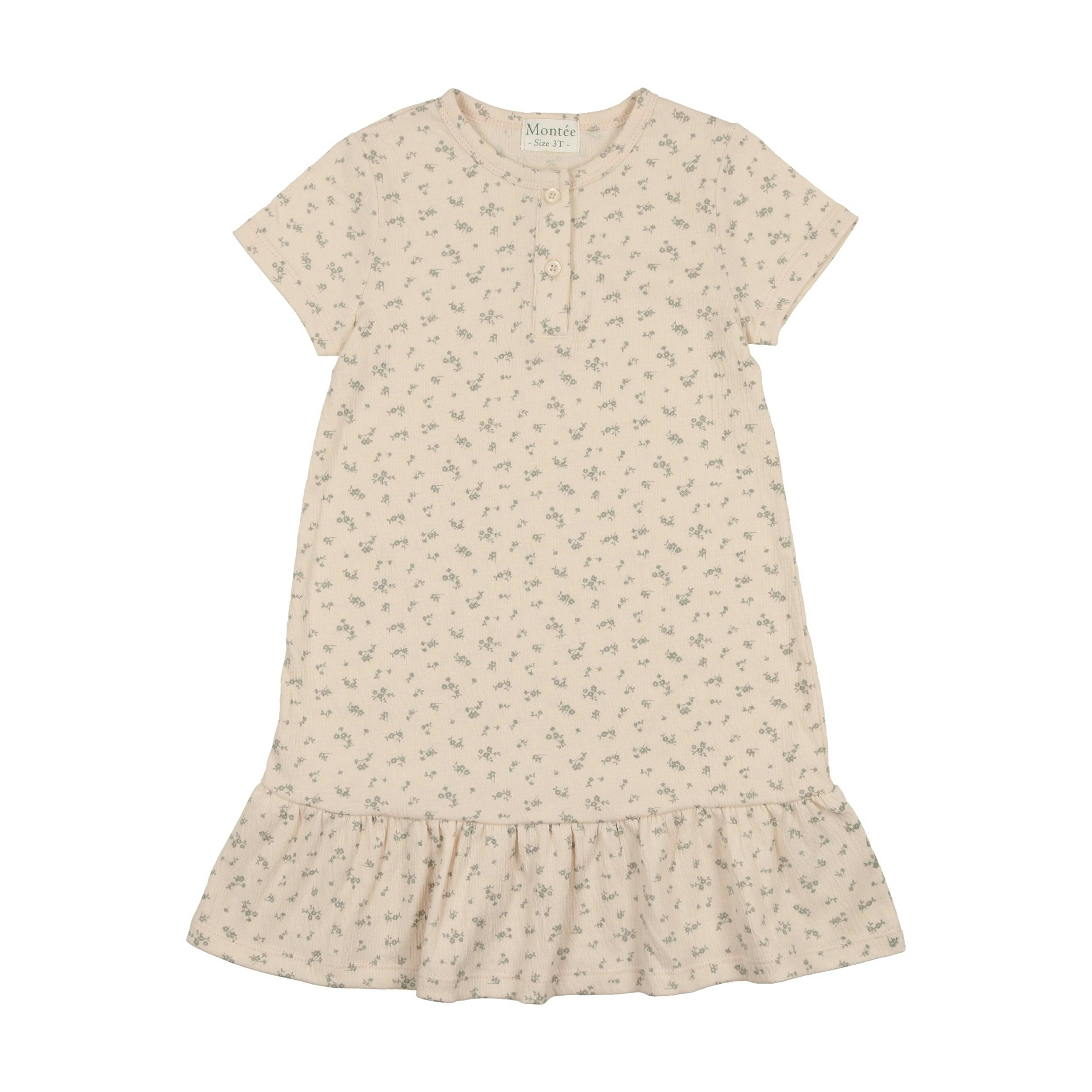 Printed Gauze Short Sleeve Dress