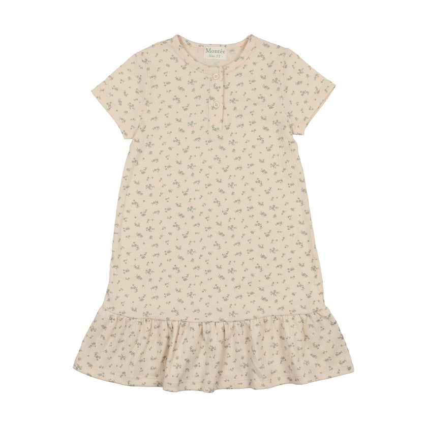 Printed Gauze Short Sleeve Dress