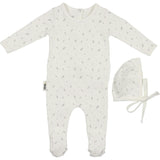 Elegant Leaves Footie and Beanie Set