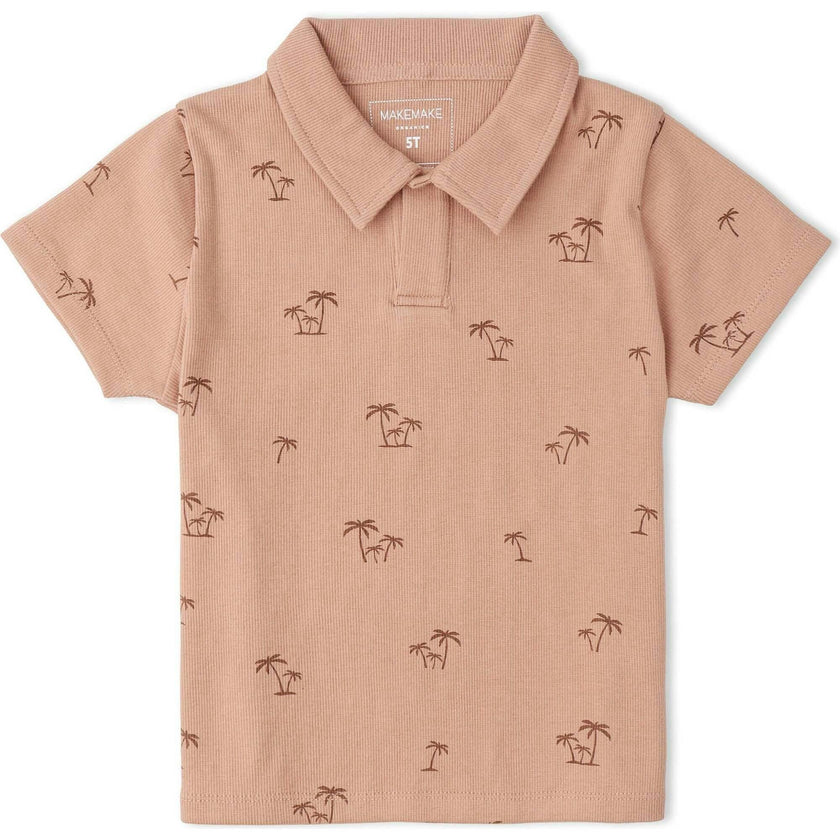 Organic Collar Tee & Shorts Set - Island Palm
