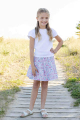 Short Sleeve Sweater with Scallop Edges