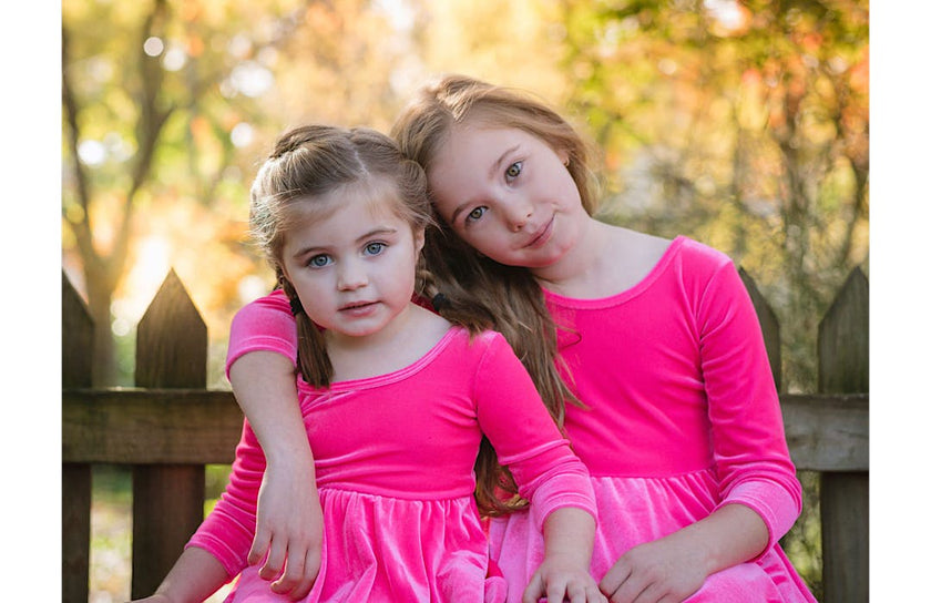 Twirly Dress in Hot Pink Stretch Velvet