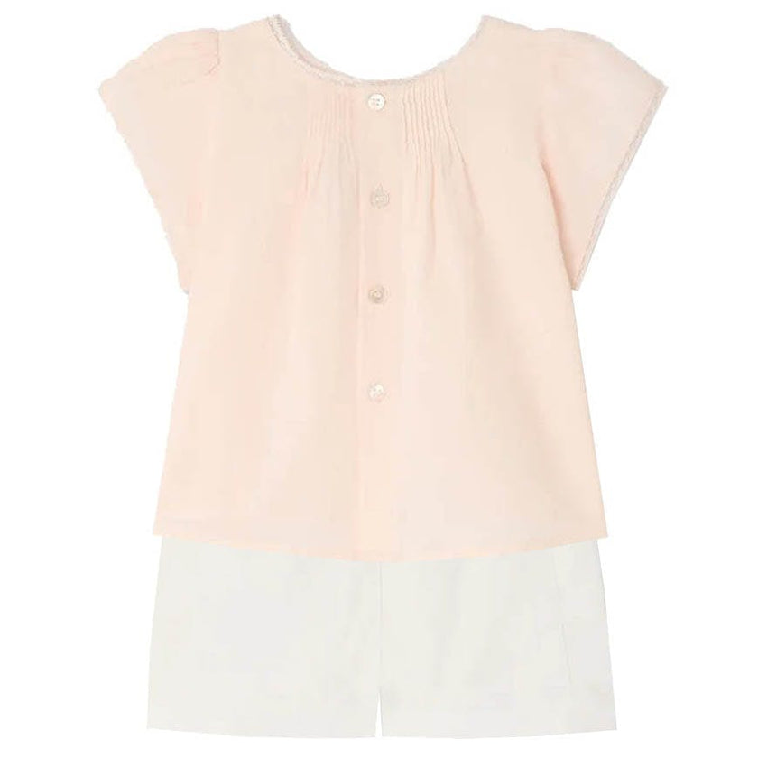 BONPOINT Lacacia Vintage Lace Baby Set - Rose/White