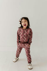 Girls Fleece Sweatshirt in Cluster Garden Floral