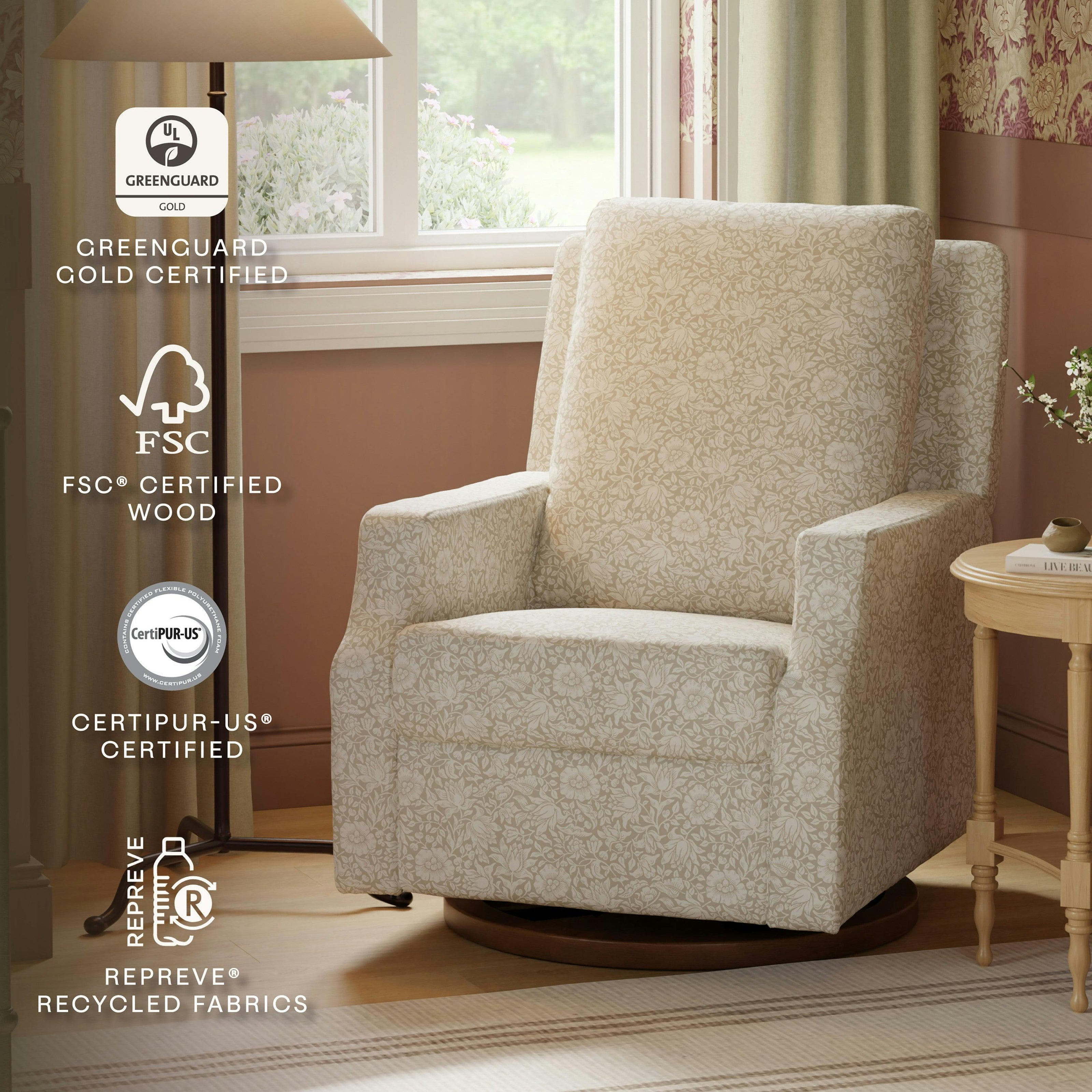 Namesake Morris & Co. x Namesake Crewe Recliner and Swivel Glider