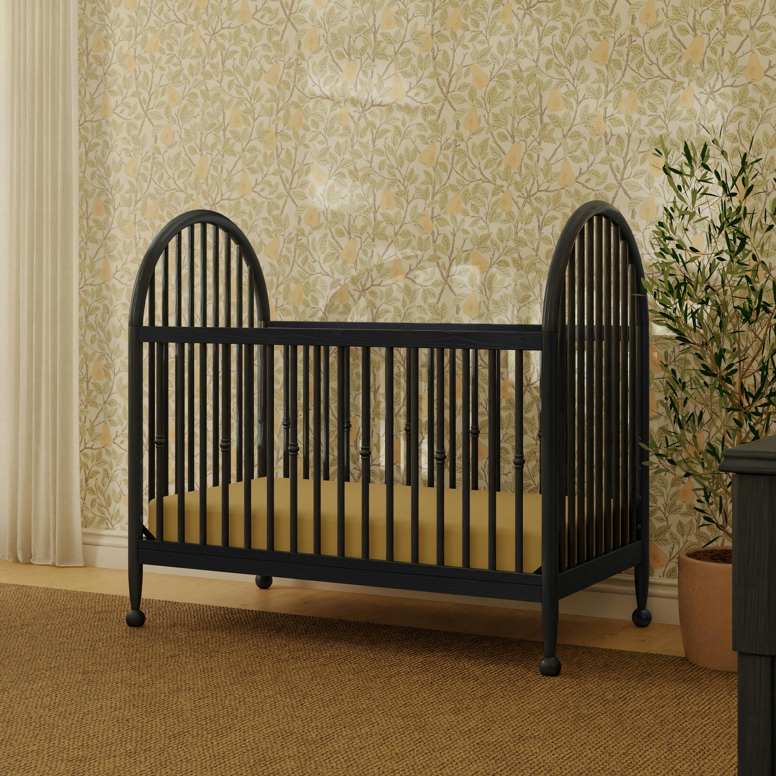 Alouette 3-in-1 Convertible Spindle Crib in Archival Black