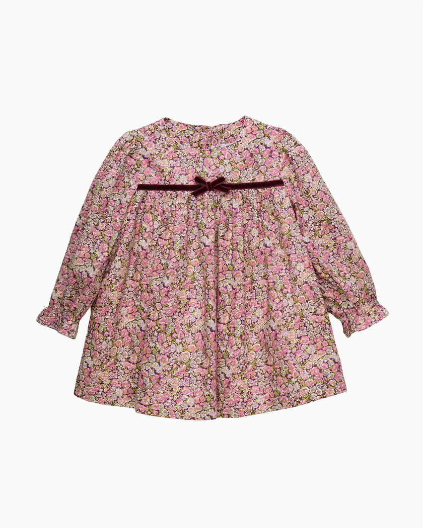Baby Floral Ruffle Dress in Chive