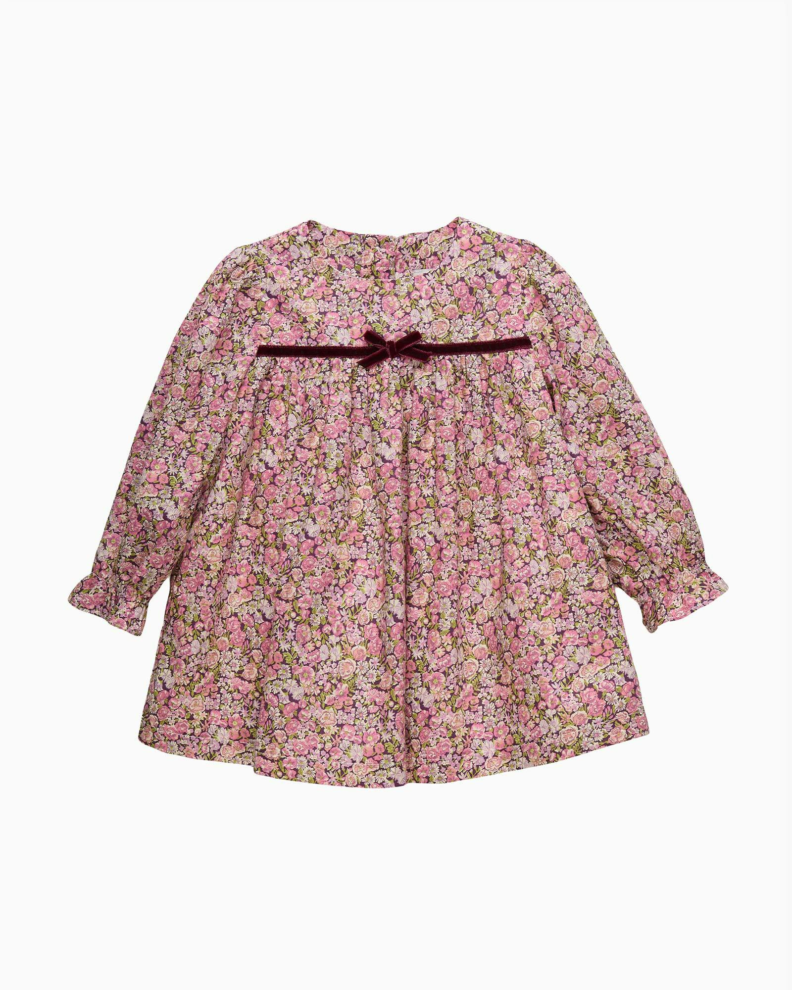 Baby Floral Ruffle Dress in Chive