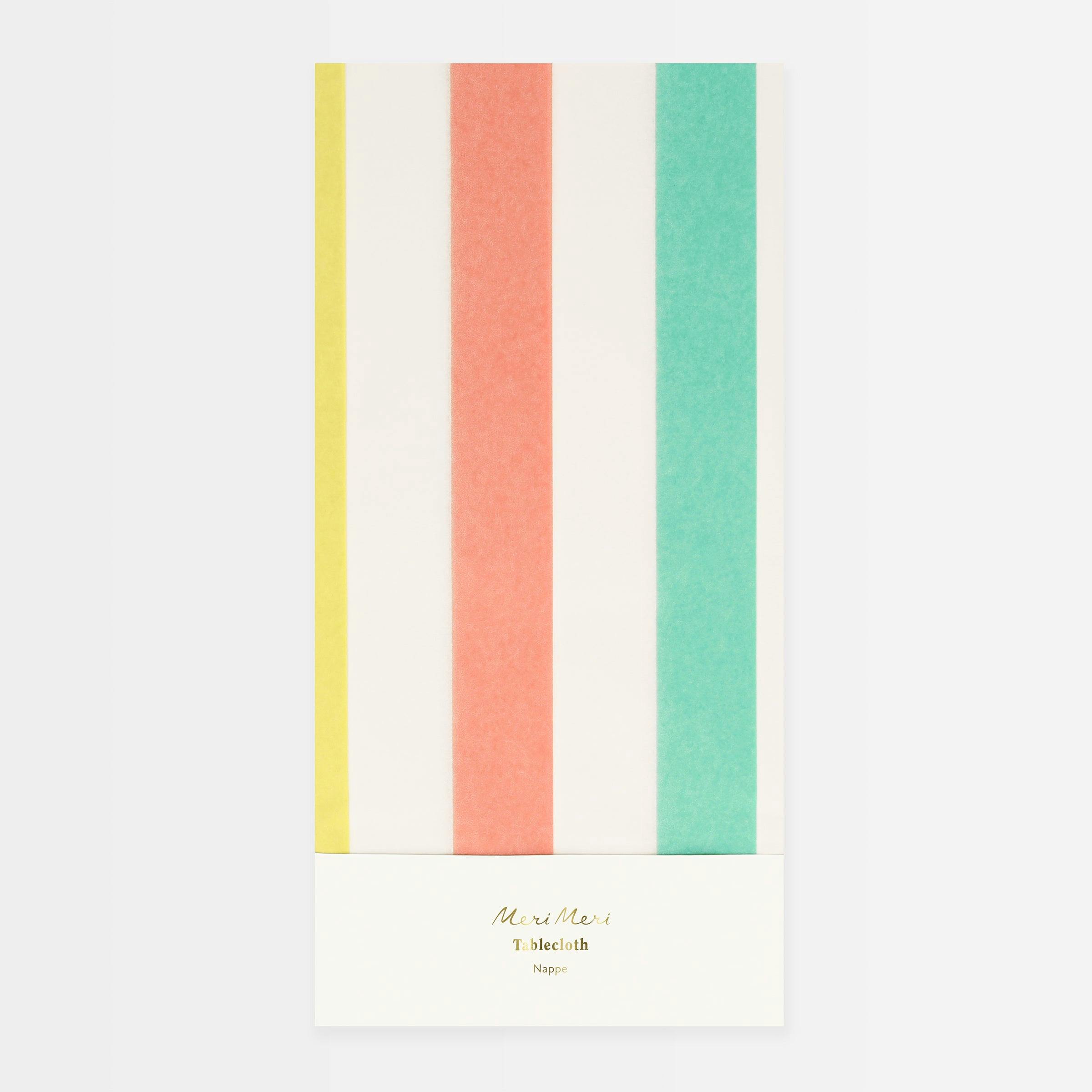 Multi Striped Paper Tablecloth