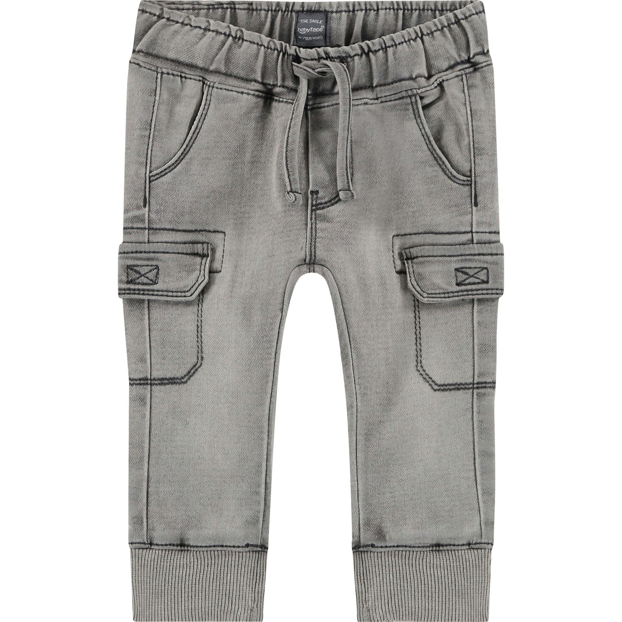 Cuffed Cargo Style Pocket Denim Joggers